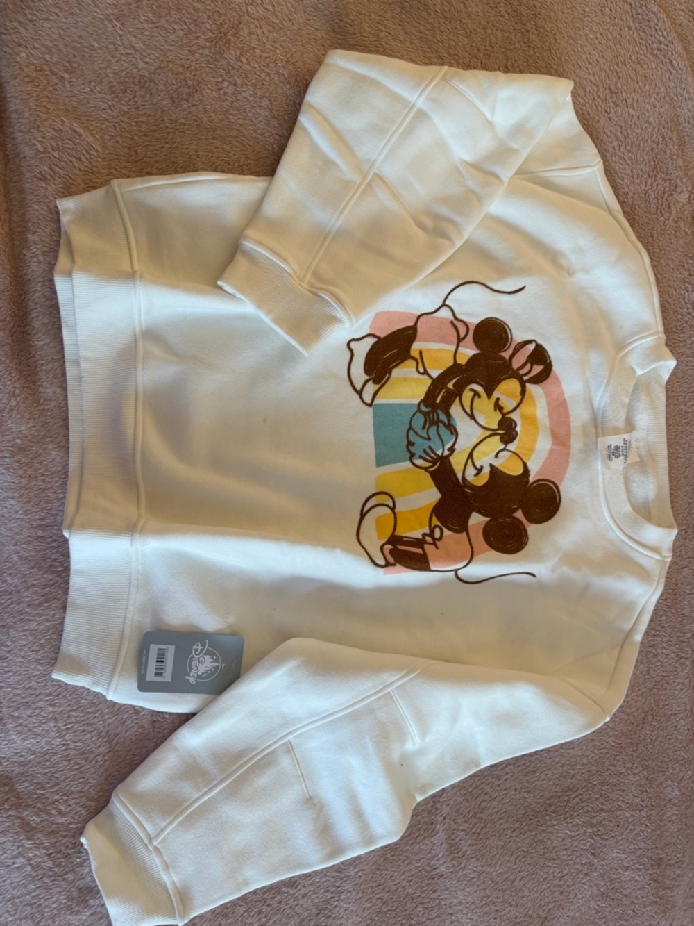 White Mickey Mouse Graphic Sweatshirt - Women's Crewneck